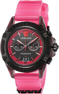  Shop Authentic Versace Icon Active Chronograph Quartz Black Dial Pink Rubber Strap Watch For Men - VEZ700221 - Luxxuri