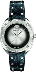  Shop Authentic Versace Shadov Quartz Silver Dial Black Snake Leather Strap Watch for Women - VEBM00118 - Luxxuri