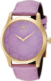  Shop Authentic Gucci G Timeless Quartz Lilac Dial Lilac Leather Strap Watch For Women - YA1264098 - Luxxuri