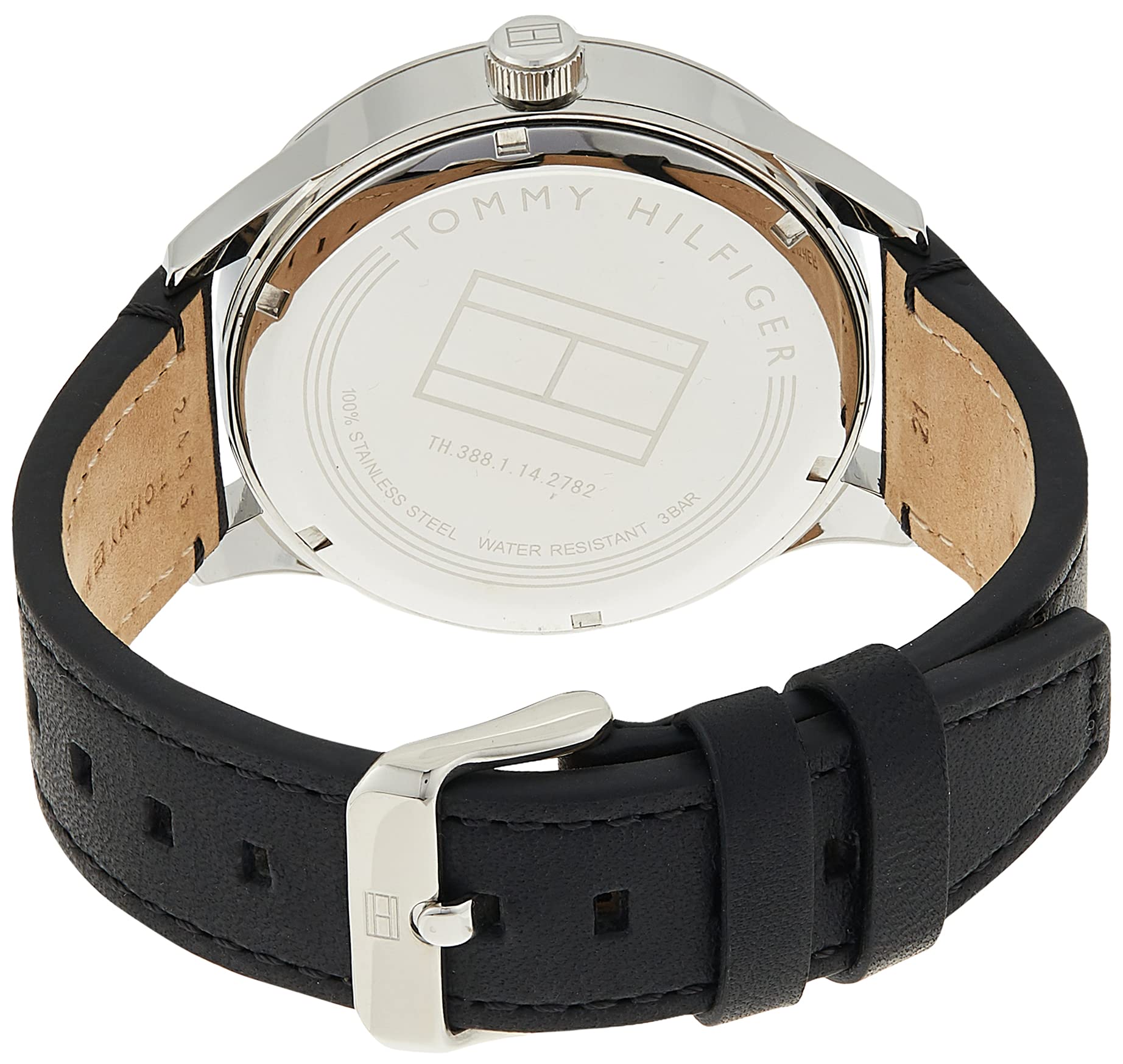  Shop Authentic Tommy Hilfiger Spencer Skeleton Black Dial Black Leather Strap Watch for Men - 1791641 - Luxxuri