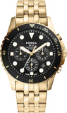  Shop Authentic Fossil FB-01 Chronograph Black Dial Gold Steel Strap Watch for Men - FS5836 - Luxxuri