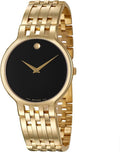 Movado Veturi Quartz Black Dial Gold Steel Strap Watch for Men - 0606934
