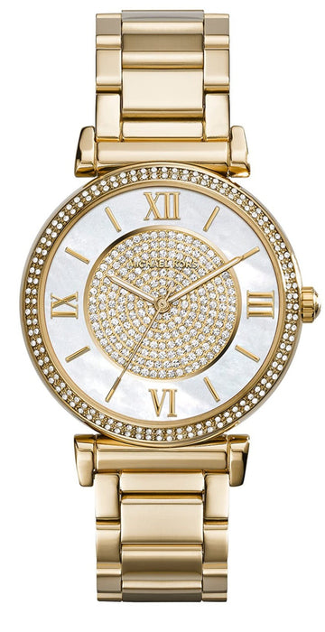  Shop Authentic Michael Kors Catlin Mother of Pearl Dial Gold Steel Strap Watch for Women - MK3332 - Luxxuri