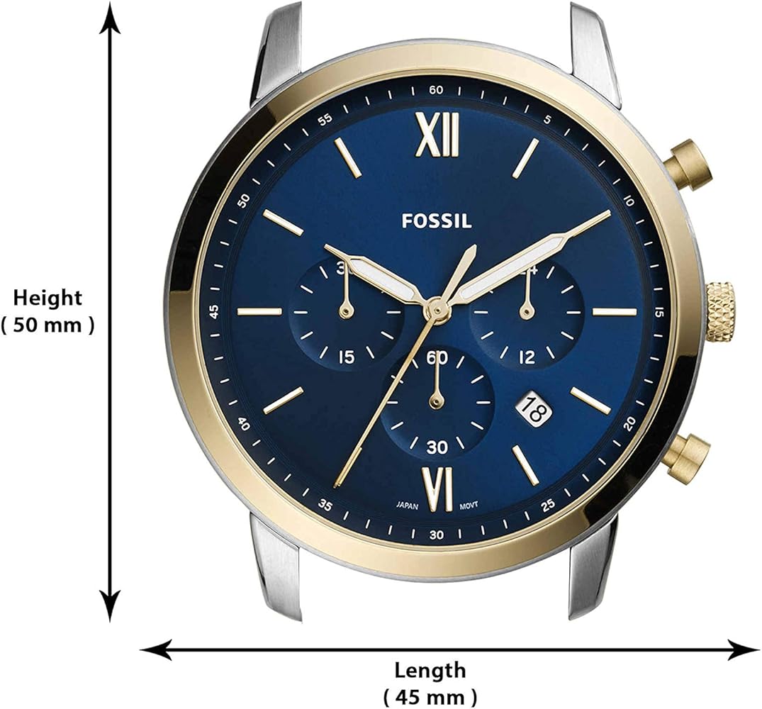  Shop Authentic Fossil Neutra Chronograph Blue Dial Two Tone Steel Strap Watch for Men - FS5706 - Luxxuri