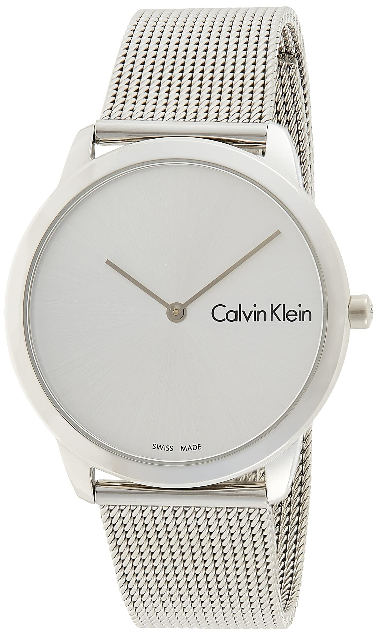  Shop Authentic Calvin Klein Minimal Silver Dial Silver Mesh Bracelet Watch for Men - K3M211Y6 - Luxxuri