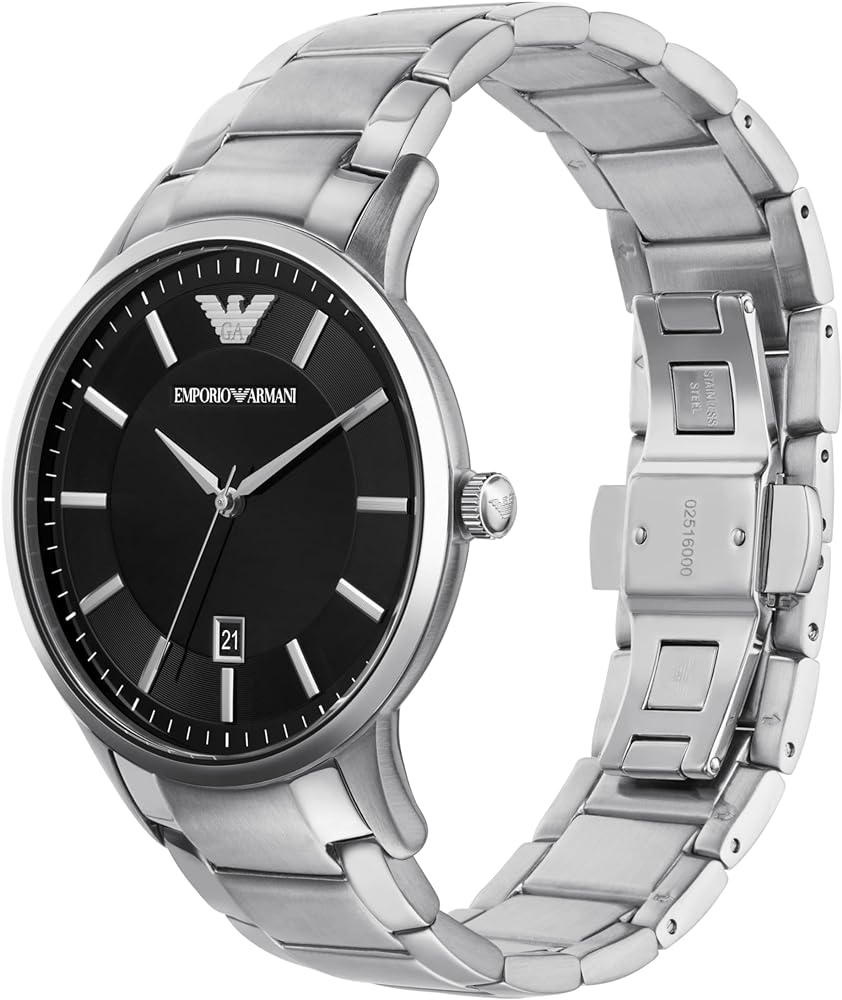  Shop Authentic Emporio Armani Renato Quartz Black Dial Silver Steel Strap Watch For Men - AR11181 - Luxxuri