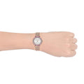 Michael Kors Darci Pave Silver Dial Rose Gold Steel Strap Watch For Women - MK4517
