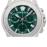  Shop Authentic Versace Greca Action Chronograph Quartz Green Dial Silver Steel Strap Watch for Men - VE3J00422 - Luxxuri