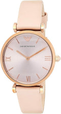  Shop Authentic Emporio Armani Gianni T-Bar Quartz Rose Gold Dial Pink Leather Strap Watch For Women - AR11001 - Luxxuri