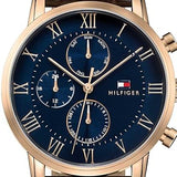  Shop Authentic Tommy Hilfiger Kane Chronograph Blue Dial Brown Leather Strap Watch for Men - 1791399 - Luxxuri