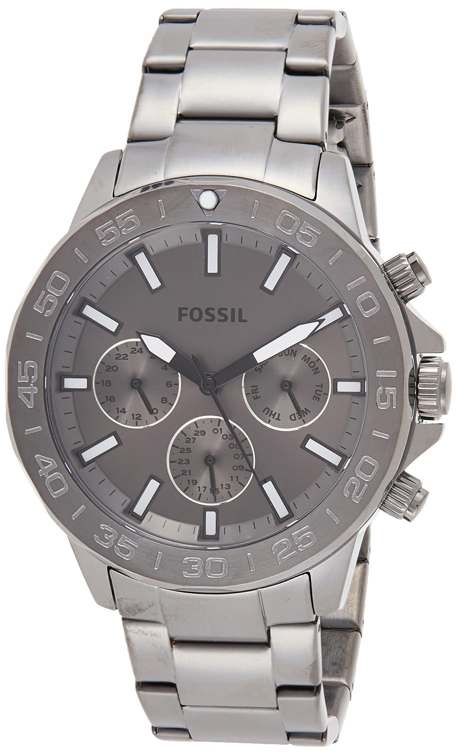  Shop Authentic Fossil Bannon Multifunction Chronograph Grey Dial Grey Steel Strap Watch for Men - BQ2491 - Luxxuri