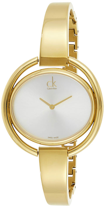  Shop Authentic Calvin Klein Impetuous White Dial Gold Steel Strap Watch for Women - K4F2N516 - Luxxuri