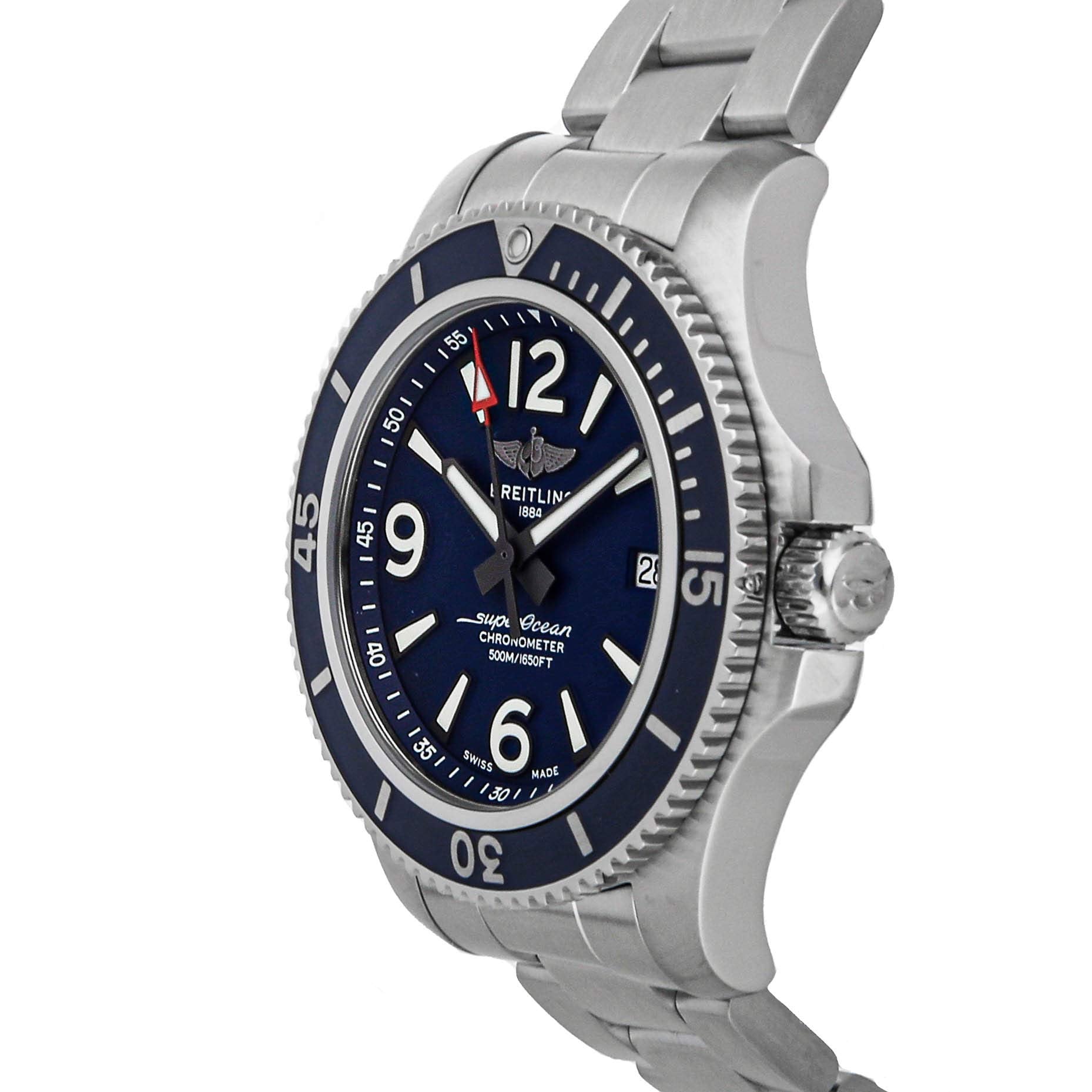  Shop Authentic Breitling Superocean Automatic 42mm Blue Dial Silver Steel Strap Watch for Men - A17366D81C1A1 - Luxxuri