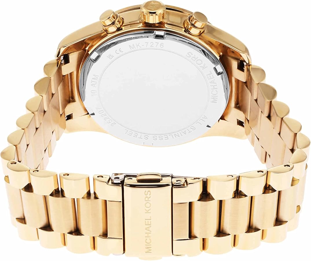  Shop Authentic Michael Kors Lexington Chronograph Brown Dial Gold Steel Strap Watch For Women - MK7276 - Luxxuri