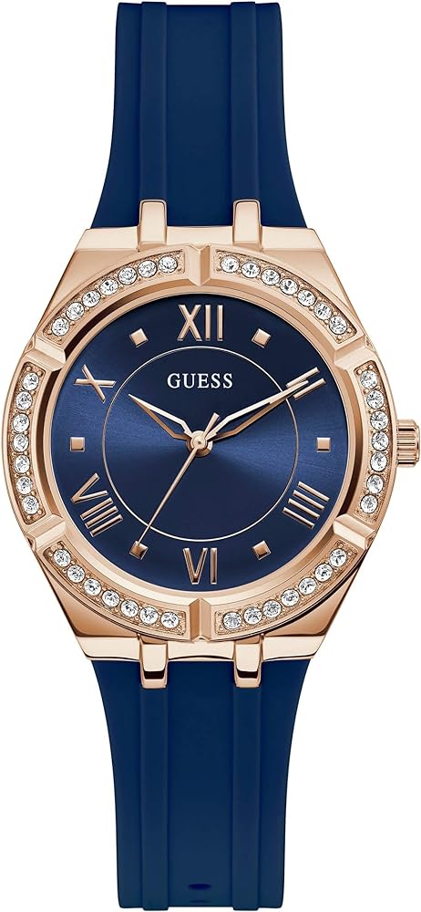  Shop Authentic Guess Cosmo Diamonds Blue Blue Dial Blue Silicone Strap Watch for Women - GW0034L4 - Luxxuri