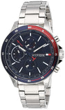  Shop Authentic Tommy Hilfiger Bank Chronograph Blue Dial Silver Steel Strap Watch for Men - 1791718 - Luxxuri