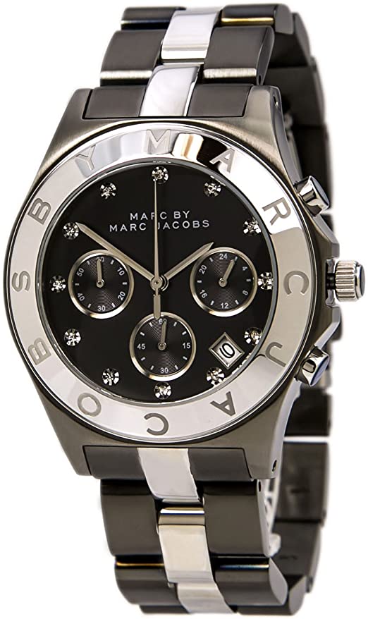  Shop Authentic Marc Jacobs Blade Chronograph Black Dial Two Tone Steel Strap Watch for Women - MBM3179 - Luxxuri