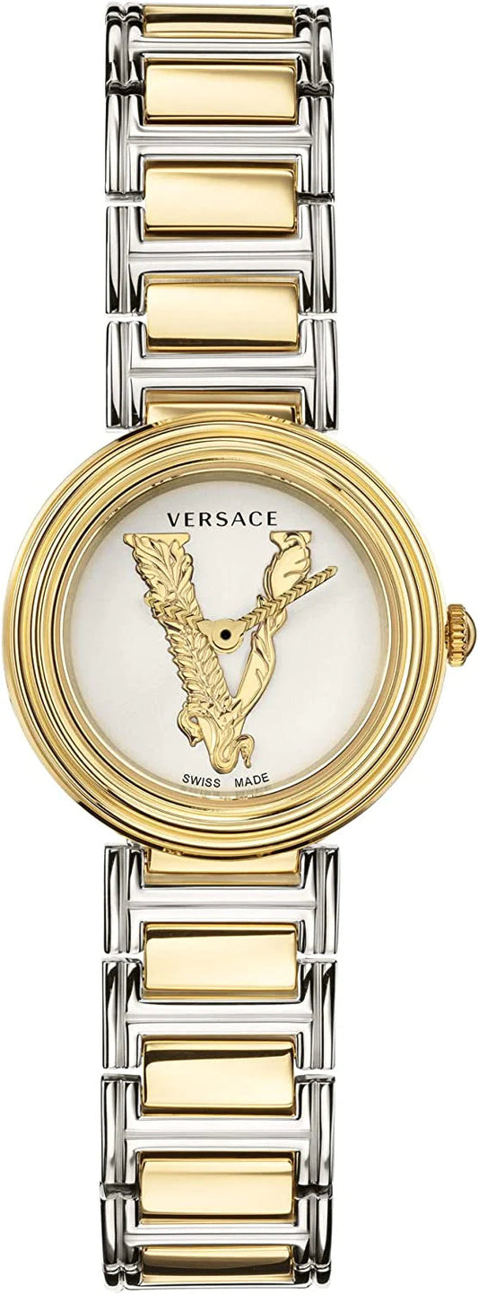  Shop Authentic Versace Virtus Quartz White Dial Two Tone Steel Strap Watch For Women - VET300721 - Luxxuri