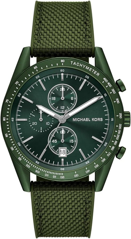  Shop Authentic Michael Kors Accelerator Chronograph Green Dial Green Nylon Strap Watch for Men - MK9144 - Luxxuri