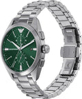  Shop Authentic Emporio Armani Chronograph Green Dial Silver Steel Strap Watch For Men - AR11480 - Luxxuri