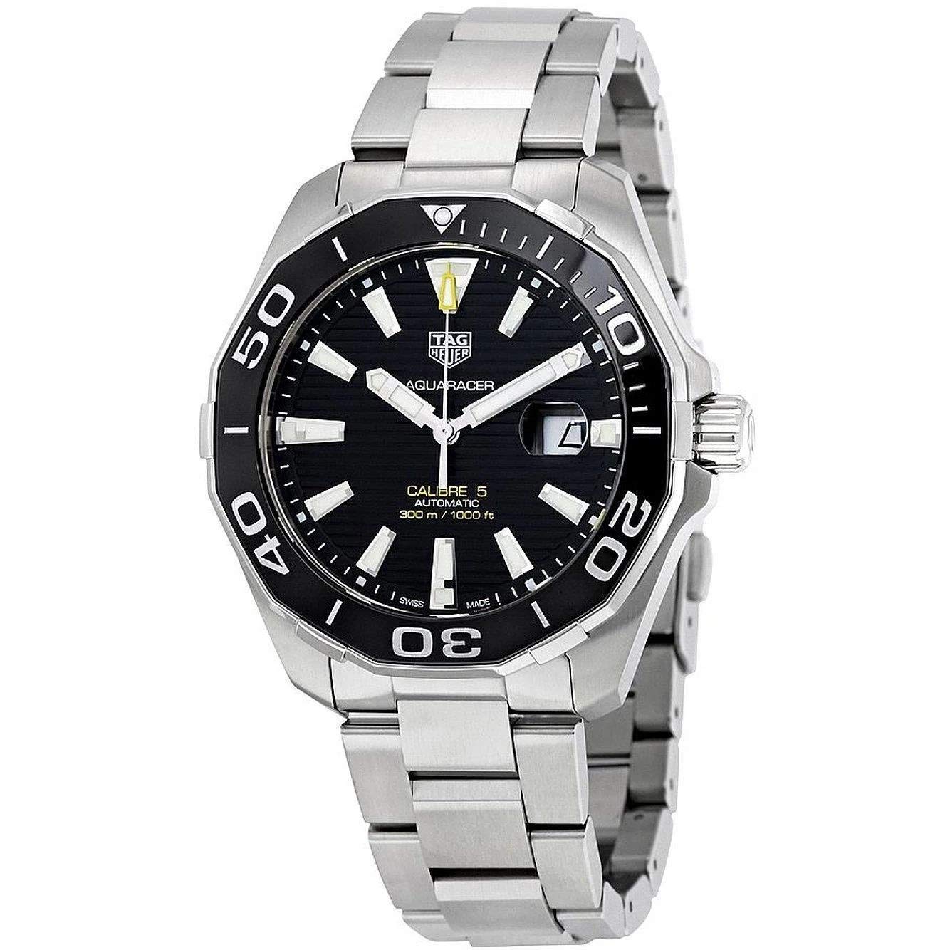  Shop Authentic Tag Heuer Aquaracer Caliber 5 Black Dial Silver Steel Strap Watch for Men - WAY201A .BA0927 - Luxxuri