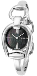  Shop Authentic Gucci Horsebit Collection Mother of Pearl Black Dial Silver Steel Strap Watch For Women - YA139503 - Luxxuri