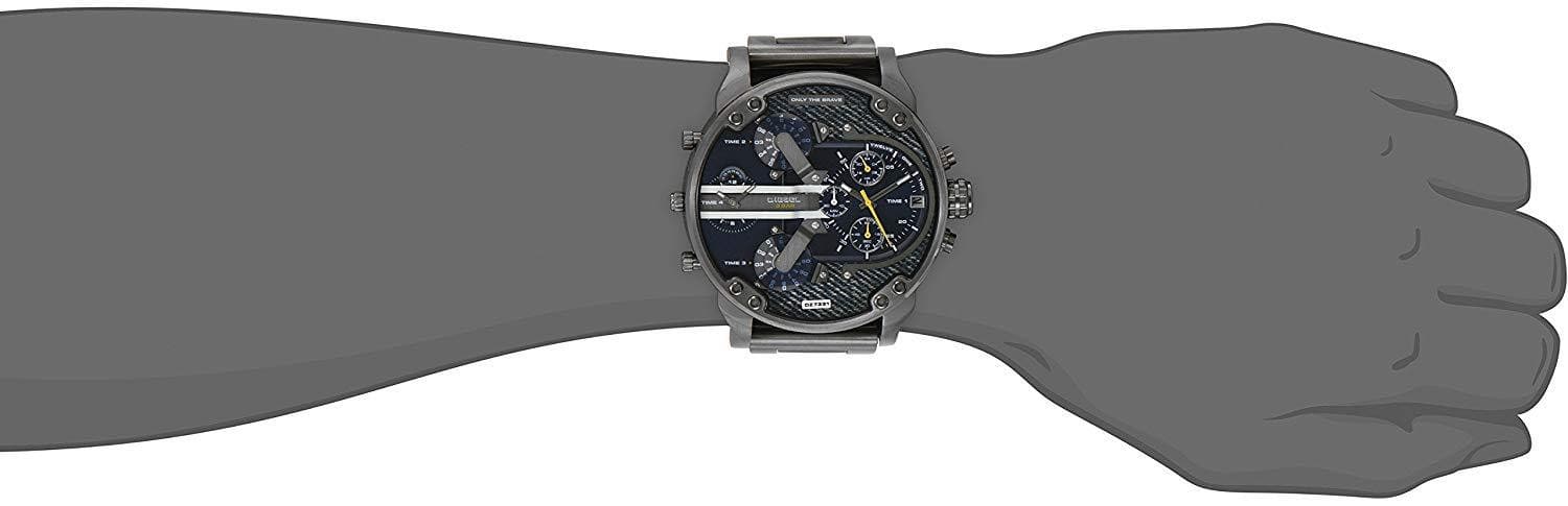  Shop Authentic Diesel Big Daddy 2.0 Blue Dial Grey Stainless Strap Watch For Men - DZ7331 - Luxxuri
