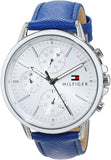  Shop Authentic Tommy Hilfiger Carly Silver Dial Blue Leather Strap Watch for Women - 1781791 - Luxxuri