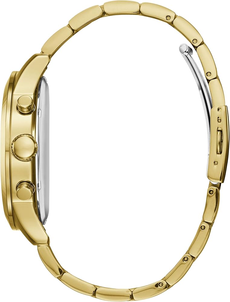  Shop Authentic Guess Atlas Chronograph Gold Dial Gold Steel Strap Watch For Men - W0668G4 - Luxxuri