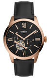  Shop Authentic Fossil Townsman Automatic Black Dial Black Leather Strap Watch for Men - ME3170 - Luxxuri