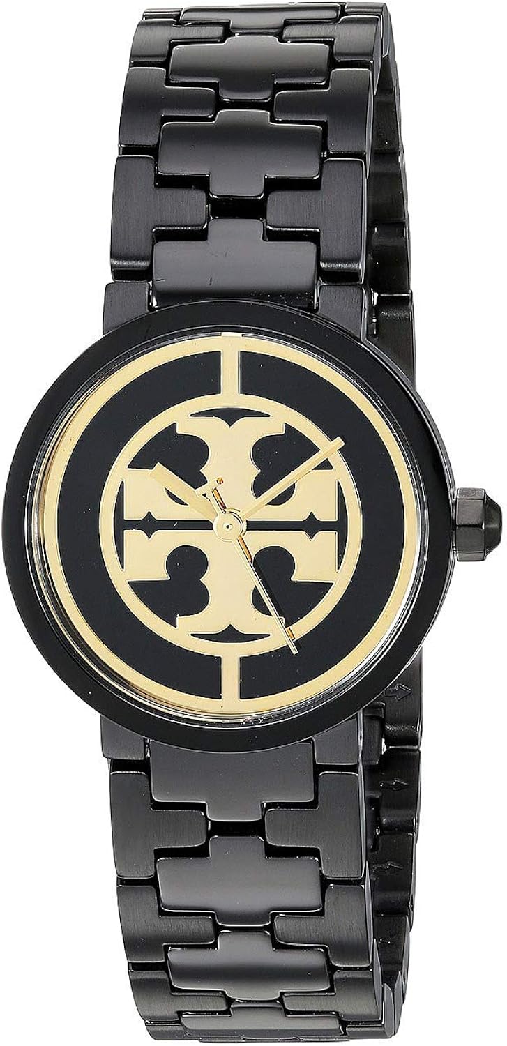 Tory Burch Reva Black Dial Black Steel Strap Watch for Women - TBW4038