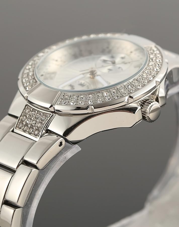  Shop Authentic Guess Mini Prism Diamonds Silver Dial Silver Steel Strap Watch for Women - W12638L1 - Luxxuri
