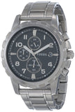  Shop Authentic Fossil Dean Chronograph Black Dial Silver Steel Strap Watch for Men - FS4542 - Luxxuri