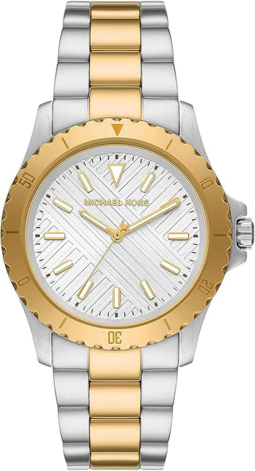  Shop Authentic Michael Kors Everest Three Hand Silver Dial Two Tone Steel Strap Watch For Men - MK9141 - Luxxuri