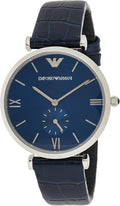  Shop Authentic Emporio Armani Gianni T Bar Quartz Blue Dial Blue Leather Strap Watch For Men - AR11300 - Luxxuri