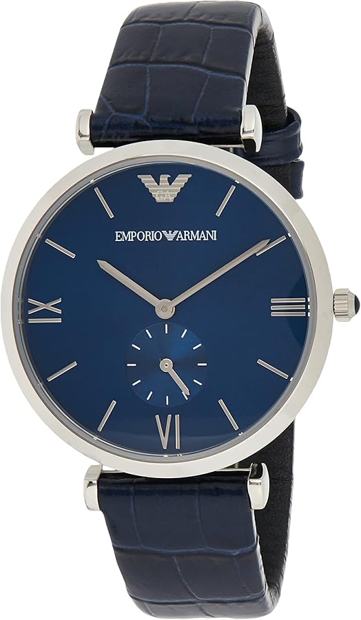  Shop Authentic Emporio Armani Gianni T Bar Quartz Blue Dial Blue Leather Strap Watch For Men - AR11300 - Luxxuri
