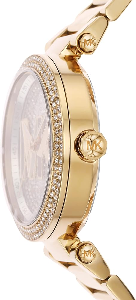  Shop Authentic Michael Kors Parker Analog Crystals Gold Dial Gold Steel Strap Watch For Women - MK7283 - Luxxuri
