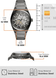  Shop Authentic Fossil Everett Automatic Skeleton Grey Dial Grey Steel Strap Watch for Men - ME3206 - Luxxuri