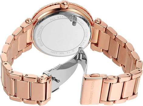  Shop Authentic Michael Kors Parker Three-Hand Mother of Pearl White Dial Rose Gold Steel Strap Watch For Women - MK4695 - Luxxuri