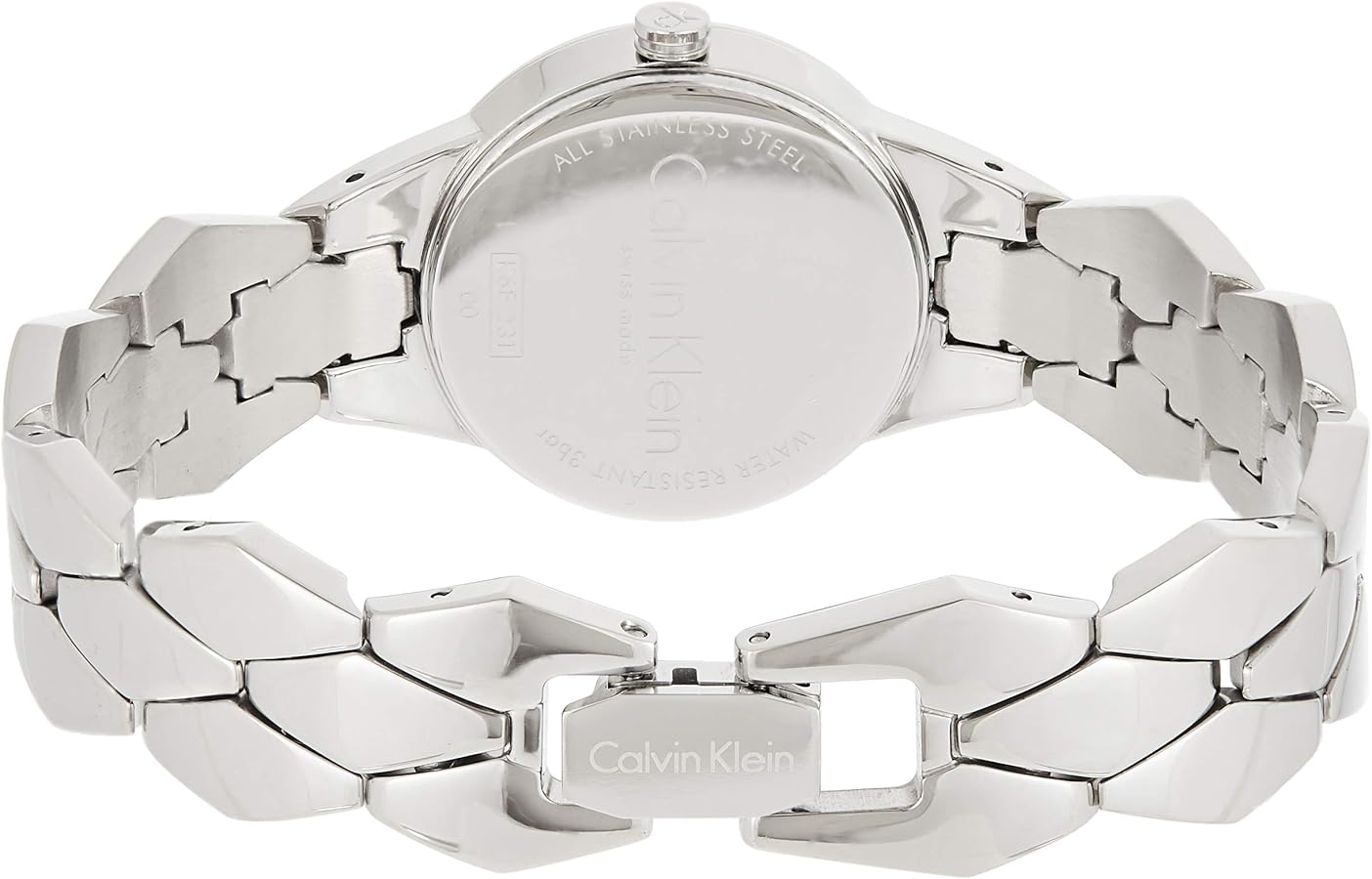  Shop Authentic Calvin Klein Snake Silver Dial Silver Steel Strap Watch For Women - K6E23146 - Luxxuri