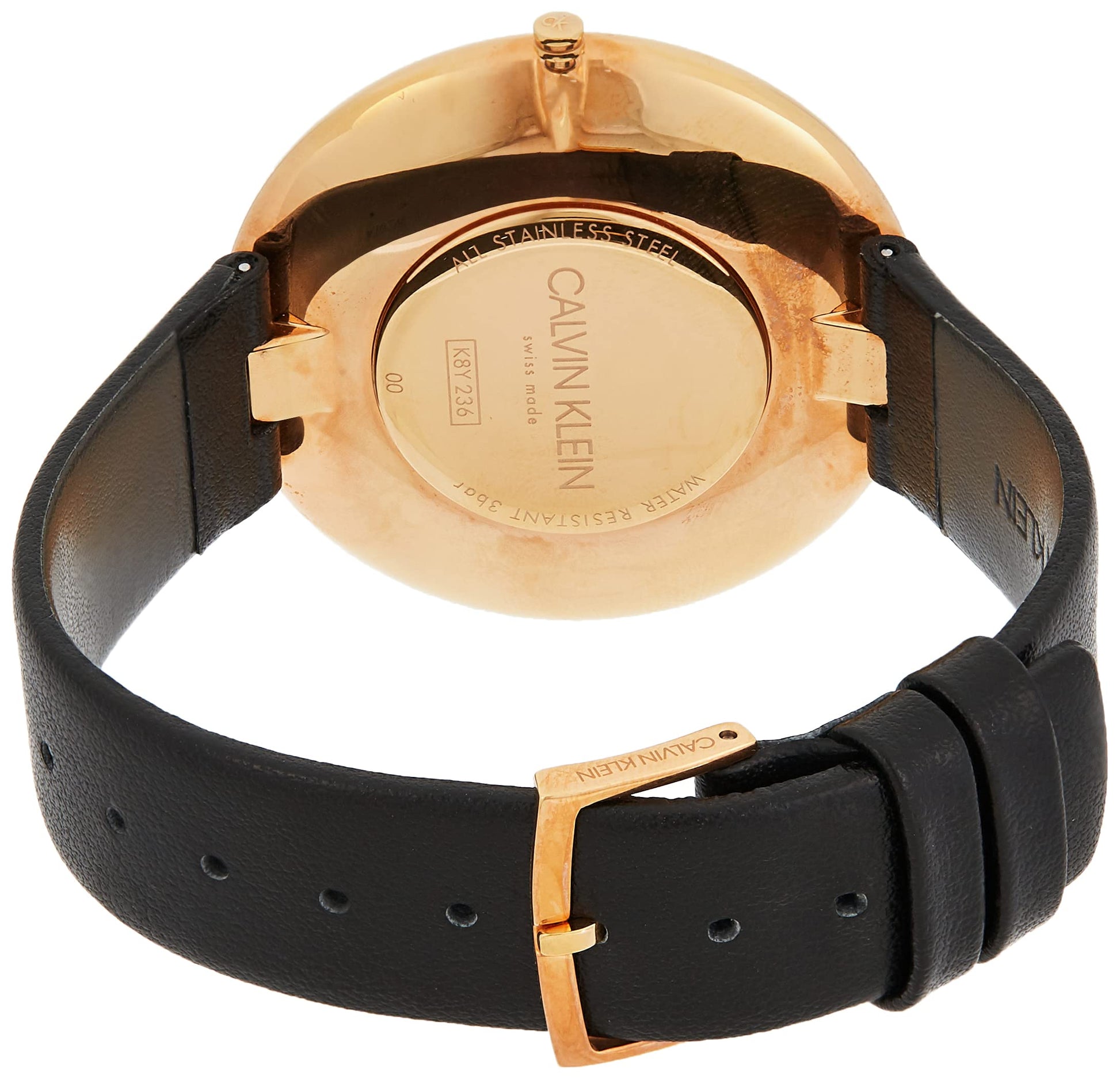  Shop Authentic Calvin Klein Full Moon Black Dial Black Leather Strap Watch for Women - K8Y236C1 - Luxxuri