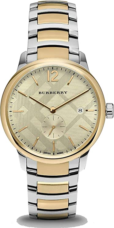  Shop Authentic Burberry The Classic Gold Dial Two Tone Steel Strap Watch for Men - BU10011 - Luxxuri