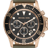  Shop Authentic Michael Kors Everest Analog Black Dial Green Leather Strap Watch For Men - MK9090 - Luxxuri