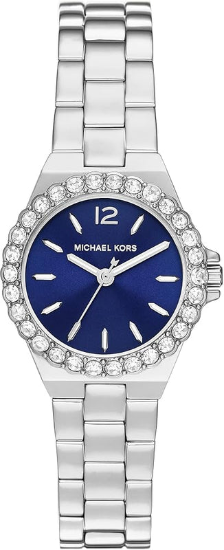  Shop Authentic Michael Kors Lennox Three-Hand Blue Dial Silver Steel Strap Watch For Women - MK7397 - Luxxuri