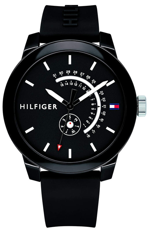  Shop Authentic Tommy Hilfiger Denim Quartz Black Dial Black Rubber Strap Watch for Men - 1791483 - Luxxuri