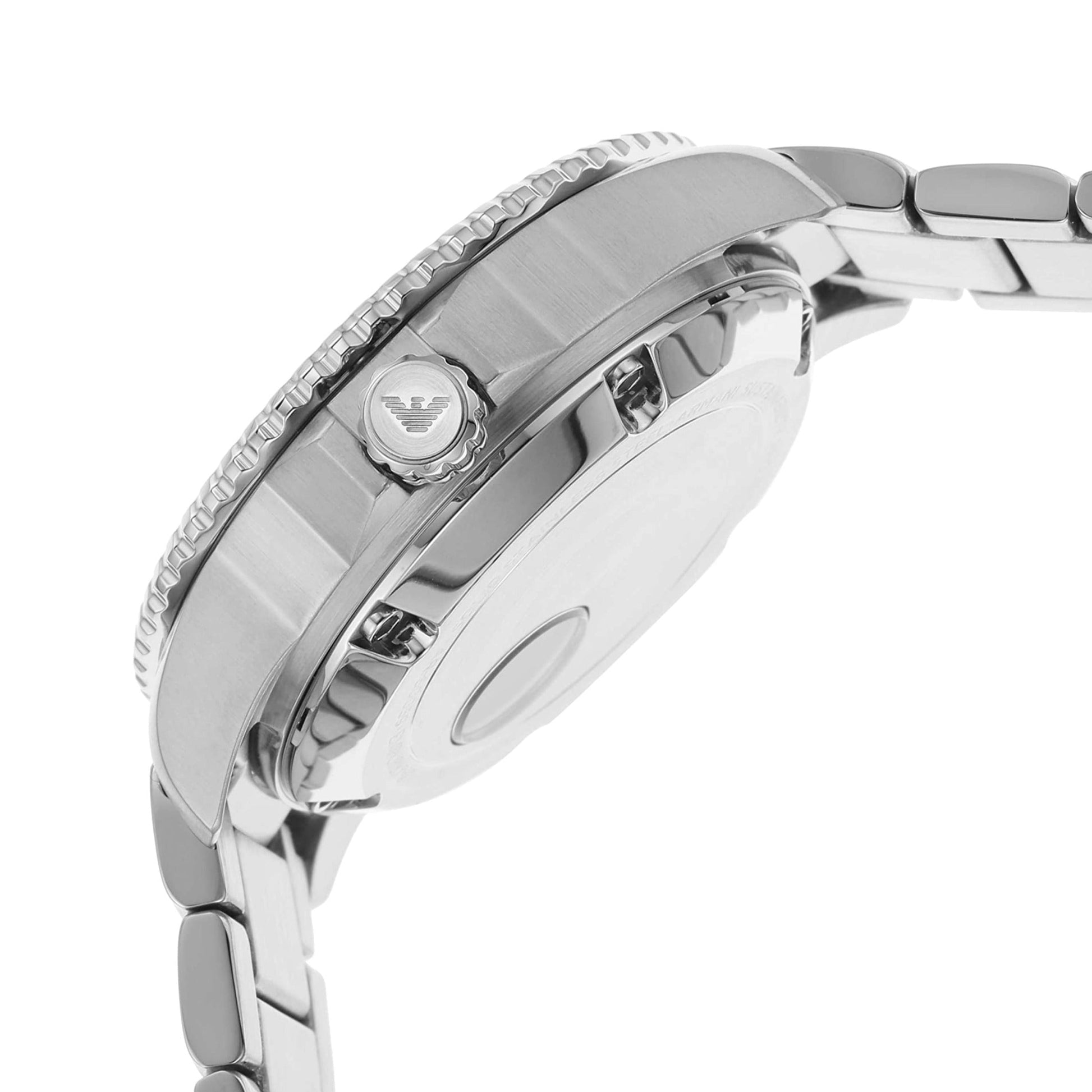  Shop Authentic Emporio Armani Meccanico Automatic Blue Dial Silver Steel Strap Watch For Men - AR60059 - Luxxuri