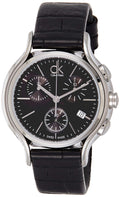  Shop Authentic Calvin Klein Skirt Chronograph Black Dial Black Leather Strap Watch for Men - K2U291C1 - Luxxuri