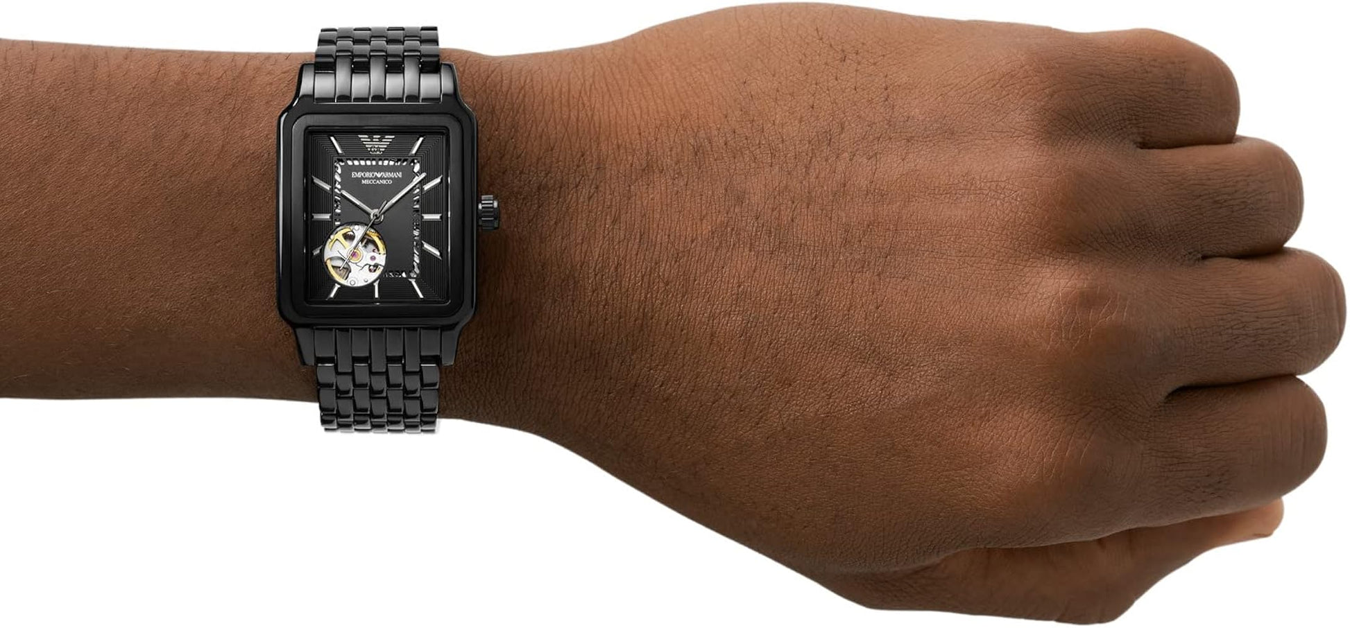  Shop Authentic Emporio Armani Meccanico Black Dial Black Steel Strap Watch For Men - AR60058 - Luxxuri