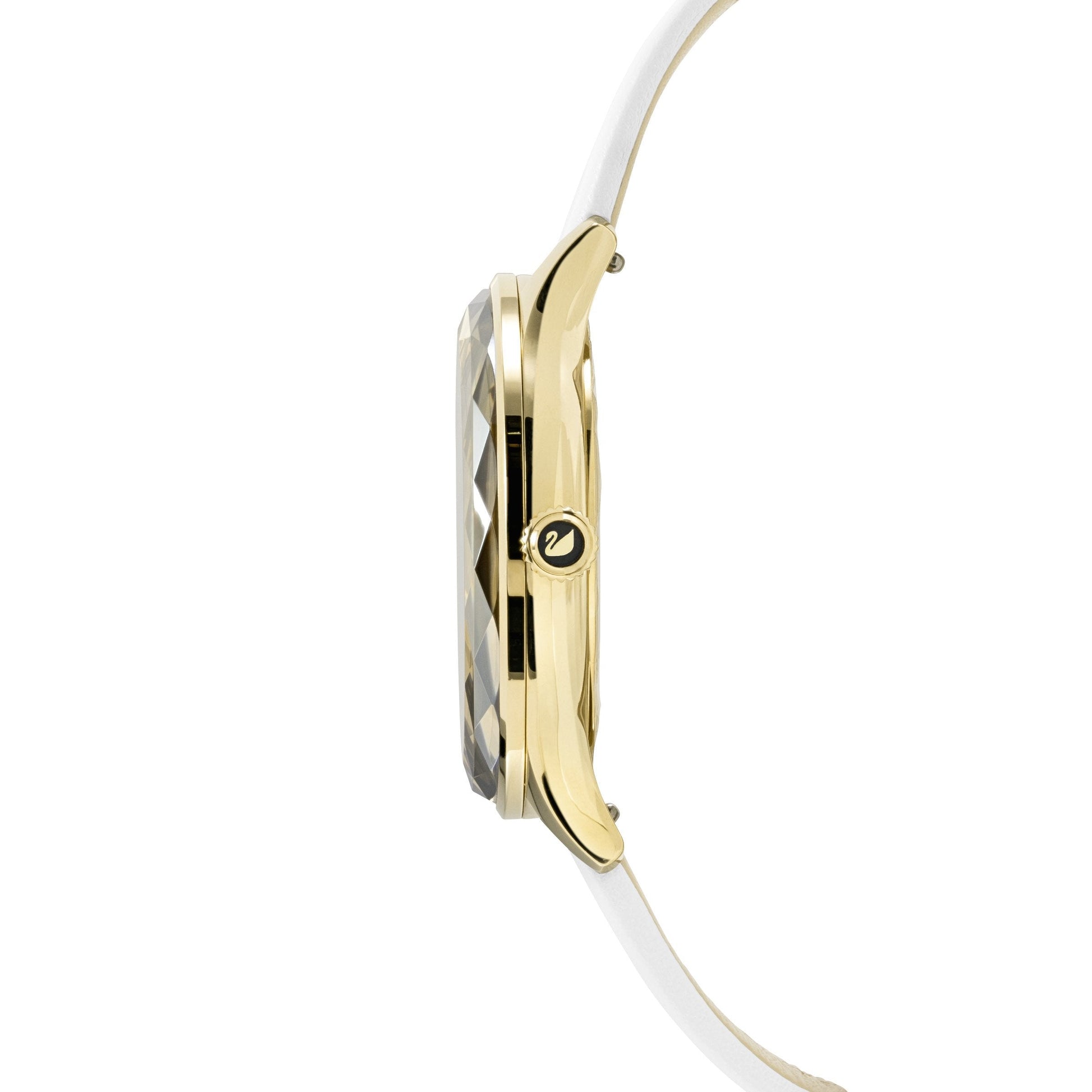 Swarovski Octea Nova Quartz White Dial White Leather Strap Watch for Women - 5295337