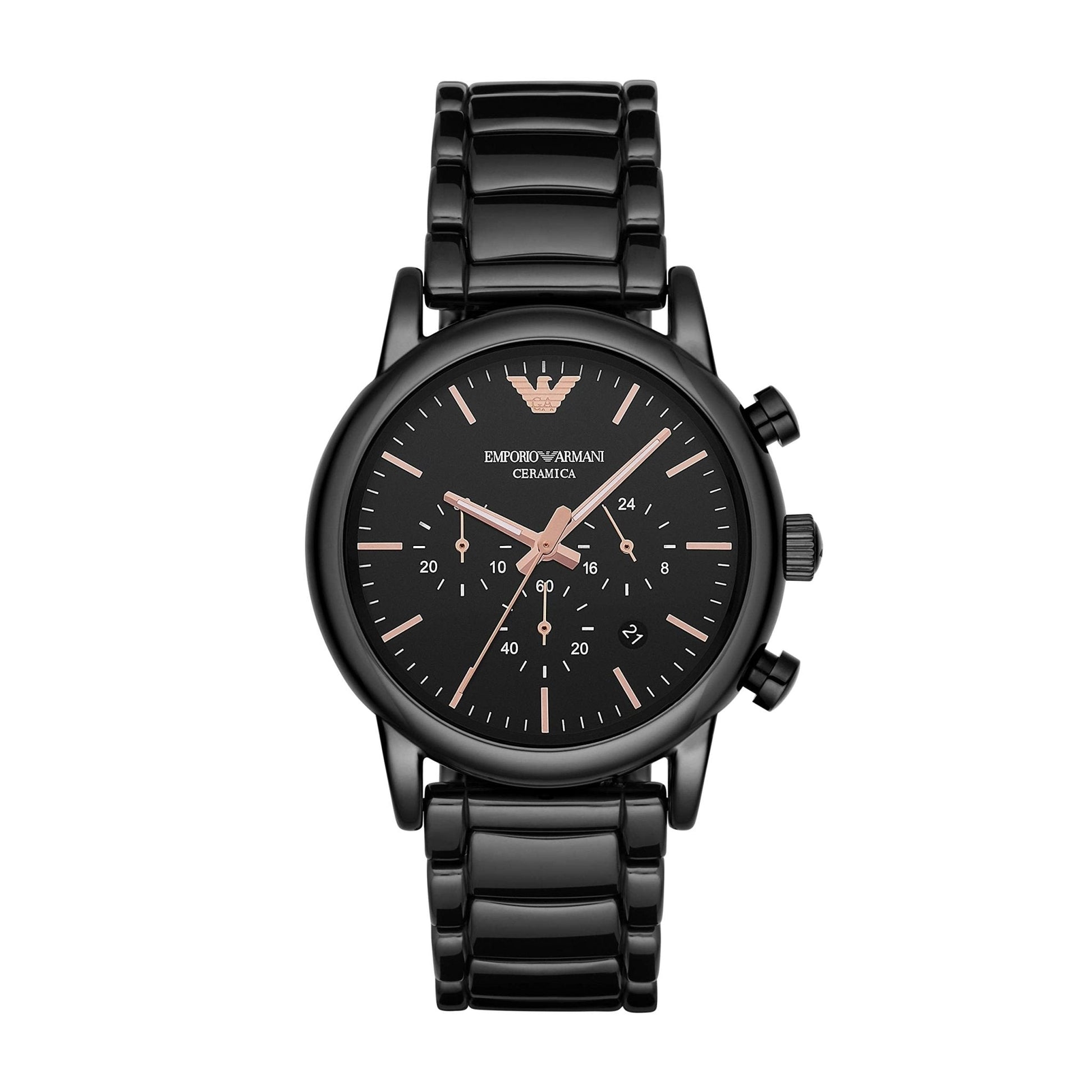  Shop Authentic Emporio Armani Luigi Ceramic Chronograph Black Dial Black Strap Watch For Men - AR1509 - Luxxuri